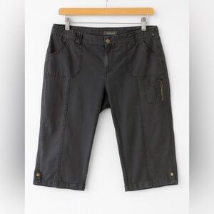 Vintage Eddie Bauer Sz 18 Womens‎ Black 100% Cotton Cargo Capri Pants Y2K Casual